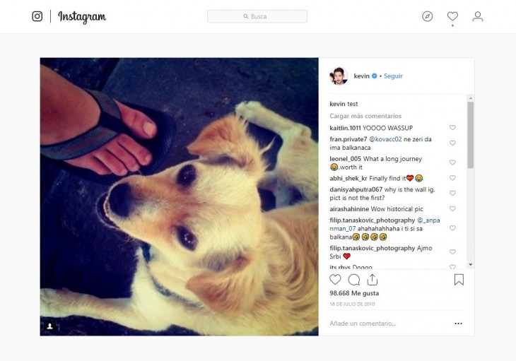 primera foto en Instagram