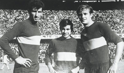Romero (centro) en la previa de un partido de Boca Juniors, donde debutó a los 17 años. Foto: Víctor Hugo Romero