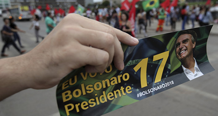 Un sticker con la imagen de Jair Bolsonaro Un sticker con la imagen de Jair Bolsonaro