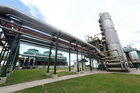 Producción de etanol en la planta Aguaí en el departamento de Santa Cruz.