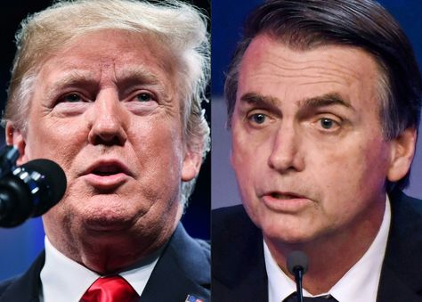 Donald Trump (izq.) y el presidente electo de Brasil, Jair Bolsonaro. Foto: AFP