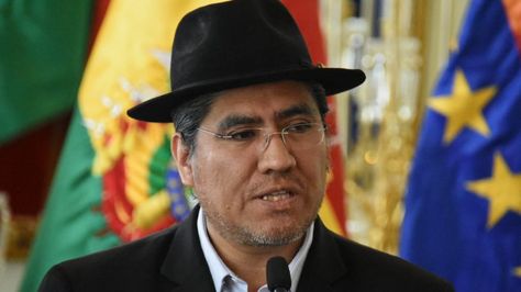 El canciller Diego Pary en la conferencia de prensa que ofreció este jueves 20 de septiembre de 2018. Foto: Cancillería