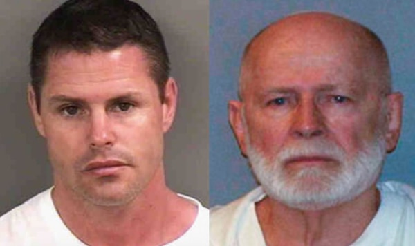 Fotios “Freddy” Geas (izquierda), el principal sospechoso del asesinato en una cárcel de máxima seguridad de Virginia Occidental del jefe mafioso James “Whitey” Bulger (derecha)