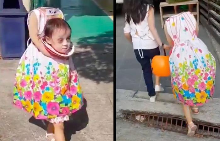 Halloween: niÃ±a se hace viral con su aterrador disfraz de noche de brujas