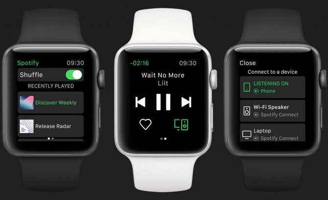 La aplicación de Spotify ya está disponible para el Apple Watch