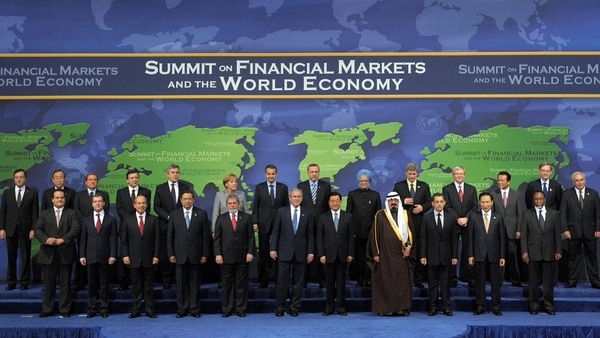 Foto de Familia del G20 de Washington, en noviembre de 2008 (AFP)