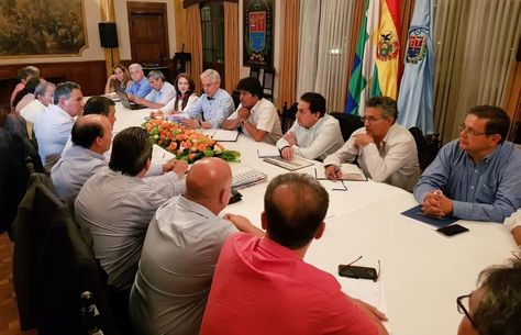 El presidente Evo Morales en reunión con empresarios. Foto:Min Planificación