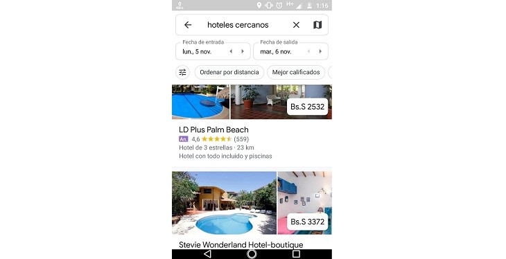 Buscador de hoteles desde Google Maps