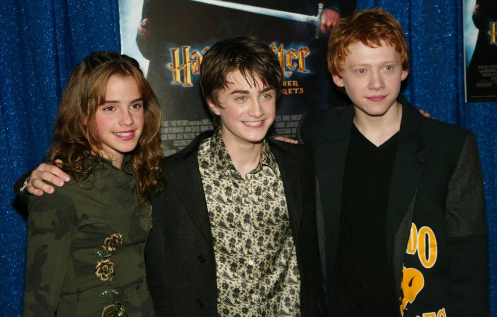 Emma Watson, Daniel Radcliffe yRupert Grint en uno de los estrenos de la saga Harry Potter en 2002 en Nueva York.