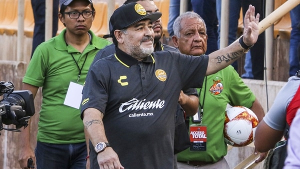 Maradona, de 58 años, llevó a Dorados a semifinales de la Liga de Ascenso MX (Foto: AFP)