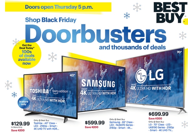Al parecer los televisores de gran tamaño serán las mejores ofertas de todos los vendedores minoristas y por lo visto Best Buy no se queda atrás.