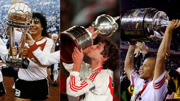 Antonio Alzamendi, Enzo Francescoli y Carlos Sánchez, tres uruguayos campeones de la Copa Libertadores con River Plate