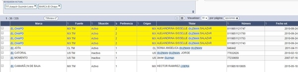 Los registros otorgados a la hija de Guzmán Loera