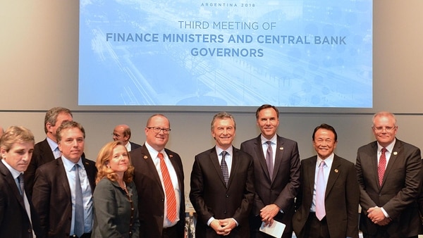 El presidente argentino Mauricio Macri durante la cumbre de ministros de finanzas y directores de bancos centrales realizada en julio