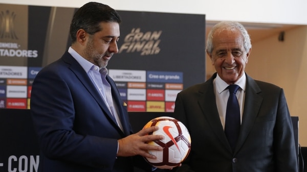 Daniel Angelici y Rodolfo D’Onofrio, presidentes de Boca y River, se citan en Conmebol (Nicolás Aboaf)