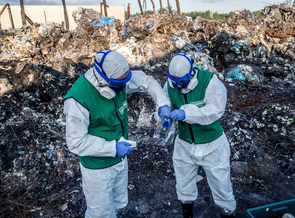 Restos del incendio de Zgierz. (Greenpeace)