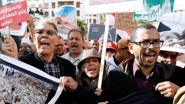 Protestas en Túnez contra Mohamed bin Salman (REUTERS/Zoubeir Souissi)