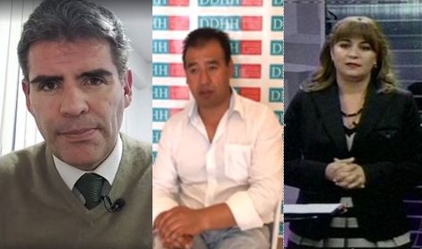 Los periodistas John Arandia, Andrés Gómez y Priscila Quiroga.