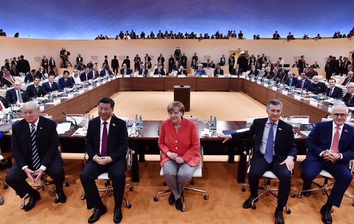 Cumbre del G20 en Hamburgo. Con Macri en primera fila (Foto: DPA)