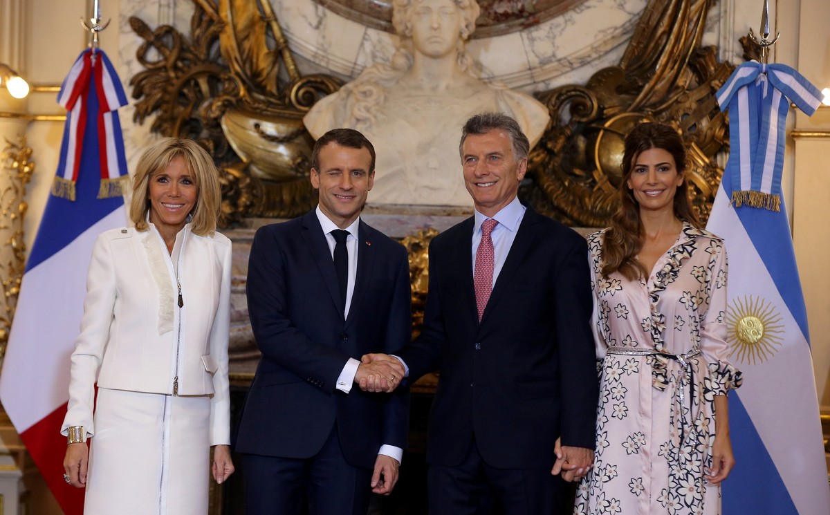 El primer encuentro del G20 -entre Juliana Awada, Mauricio Macri, Emmanuel y Brigitte Macron- fue una lección de estilo (REUTERS/Agustin Marcarian).