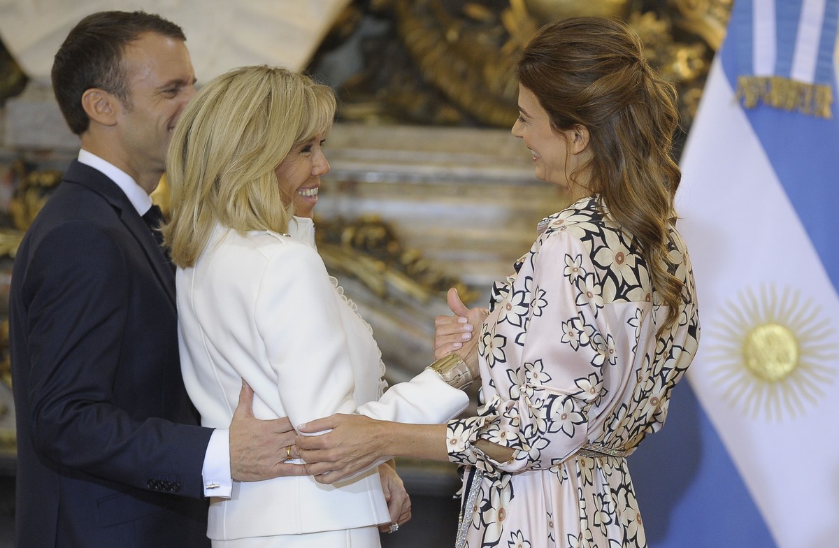Juliana Awada y Brigitte Macro, adecuadas para el momento (AFP).