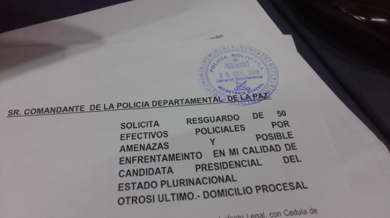 El pedido de resguardo policial. | Ruth Nina