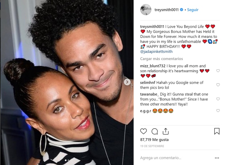 Trey junto a su madrastra Jada Smith (Foto: treysmith0011)
