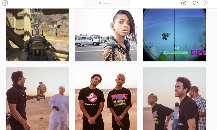 En su cuenta de Instagram, Trey apoya constantemente a sus hermanos menores, en las fotos centrales, Jaden y Willow Smith (Foto: @treysmith0011)