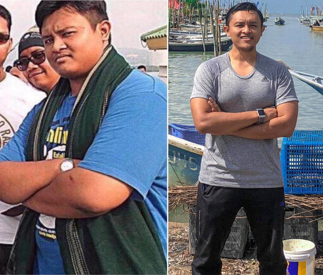 El antes y el después de Arif Sukri, más que visible (Foto: Facebook)