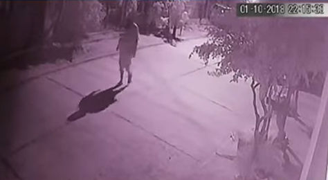 Imágenes de una cámara de vigilancia que muestra la vivienda a la hora del robo. Foto: Unitel