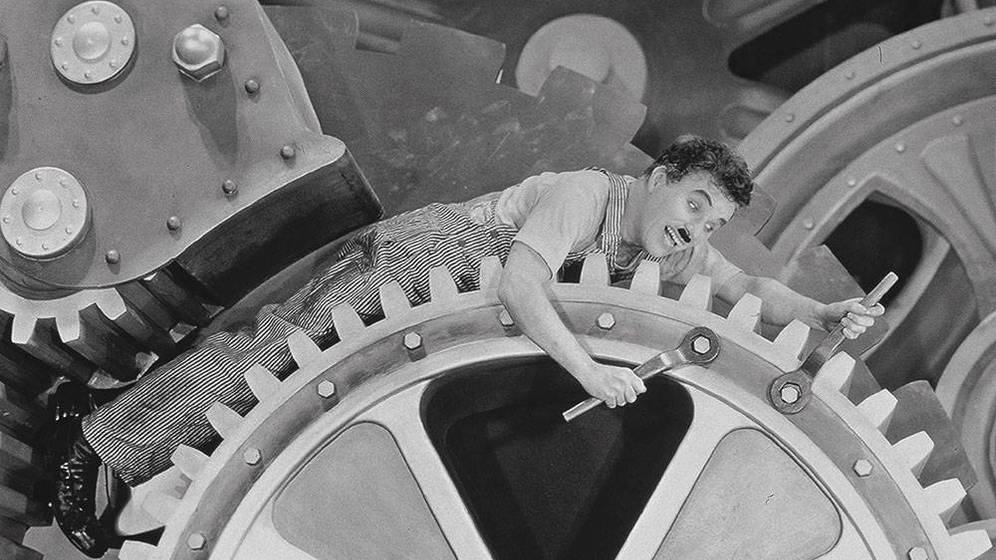 Foto: Charlie Chaplin en 'Tiempos modernos'.