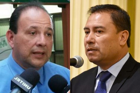 El presidente del Colegio Médico de Bolivia, Erwin Viruez, y el ministro de Salud, Rodolfo Rocabado.