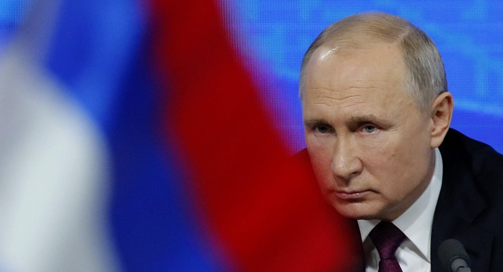 El presidente de Rusia, VladÃmir Putin, durante la gran rueda de prensa anual