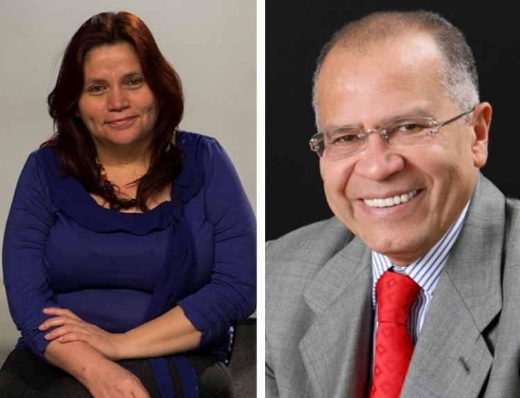La periodista Claudia Julieta Duque y el exfiscal Alfonso Gómez Méndez.