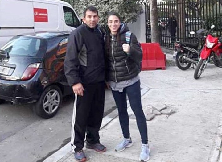 Yazmin y Hugo Vilchs, su primer entrenador.