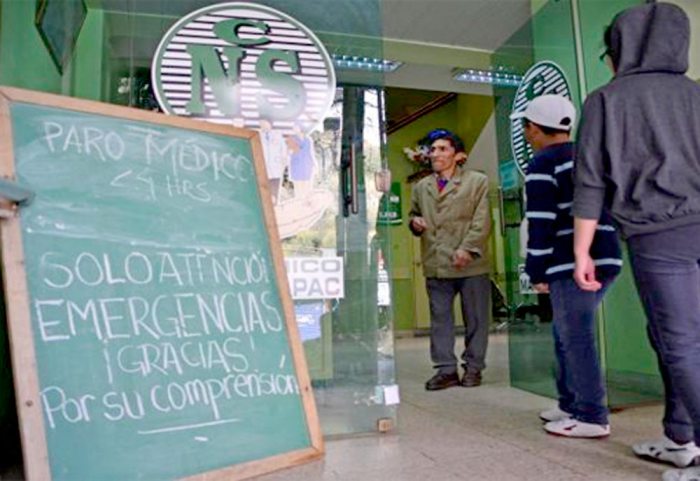 Médicos ratifican paro de 48 horas en rechazo a la implementación del Sistema Único de Salud.