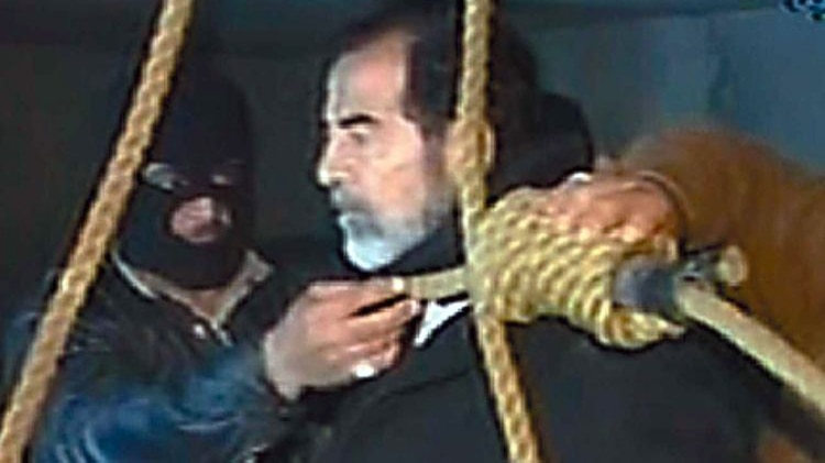 Saddam Hussein el 30 de diciembre de 2006, cuando fue ejecutado en la horca