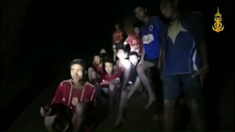Los niños atrapados en la cueva (AFP / ROYAL THAI NAVY)