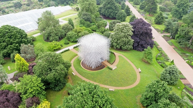Vista aérea de “La Colmena”, instalación de Wolfgang Buttress © Skyvantage
