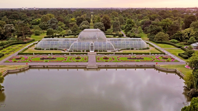 Vista aérea de la Casa de las Palmeras © RBG Kew