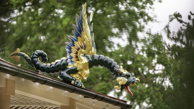 Uno de los dragones que decoran los aleros de la Gran Pagoda © Historic Royal Palaces / Richard Lea-Hair