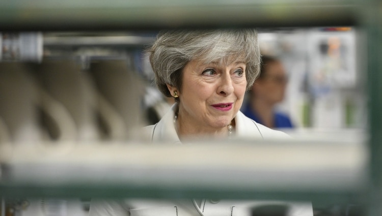 La premier Theresa May (Ben Birchall/PA via AP)