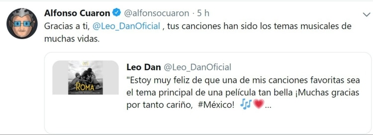 Leo Dan agradeció en Twitter por ser parte de Roma