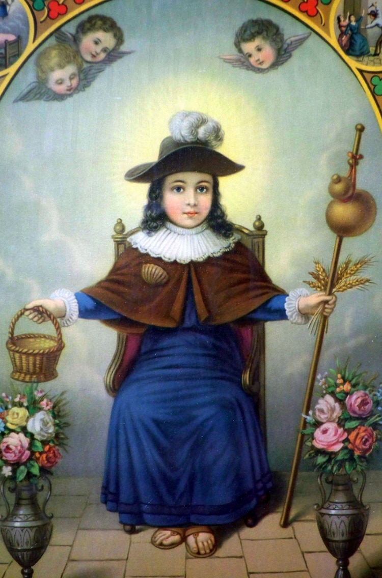 “Santo Niño de Atocha”, quien porta un báculo, una canasta y es venerado en Zacatecas.