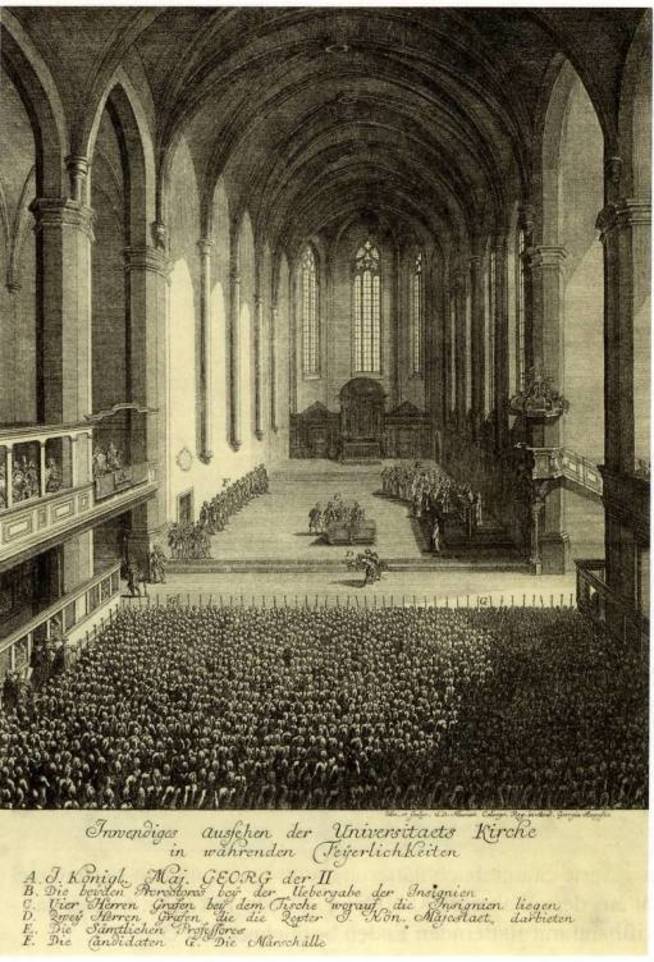 El rey Jorge II en la Iglesia de Gotinga, en 1748. (Wikipedia)