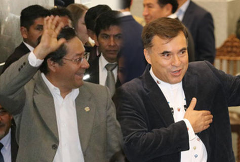 Los nuevos ministros Luis Arce y José Luis Quintana