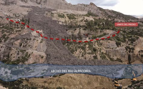 La explicación en gráficas sobre los daños del deslizamiento del relleno sanitario de Alpacoma.