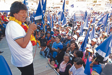 Proselitismo. El presidente Evo Morales en un acto del MAS. Foto: ABI