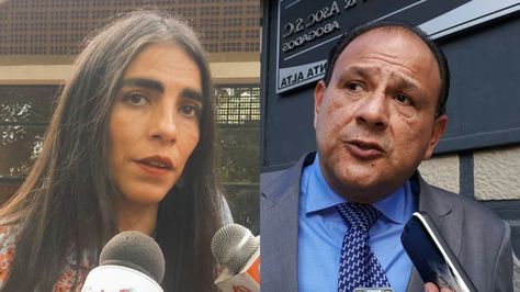 La ministra de Salud, Gabriela Montaño, y el presidente del Colegio Médico de Bolivia, Erwin Viruez.