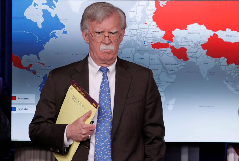 Foto: El asesor de Seguridad Nacional de EEUU, John Bolton, durante su comparecencia en la Casa Blanca. (Reuters)